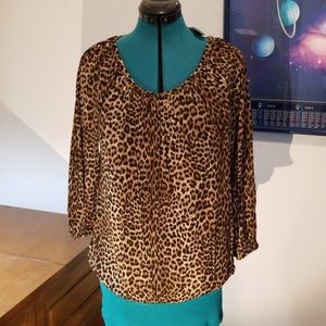 Michael Kors leopard peasant top
